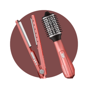Combo Cepillo Secador 2.5″ y Plancha Ionica 1¼» BaBylissPRO Rose Gold