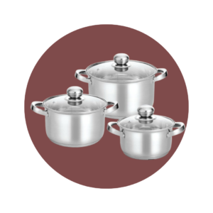 HR14812 (1) JUEGO OLLAS HAUS ROLAND ACERO INOX 6 PZS