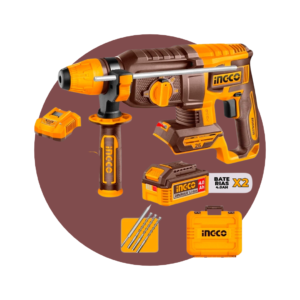 Rotomartillo INGCO 2.5J 0-1100RPM incluye accesorios
